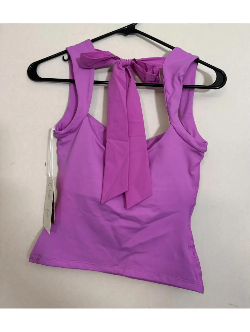 Blogilates Bow Back Tank, Purple/First Bloom, NWT, Extra Small - Picture 2 of 4